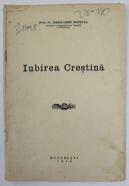 IUBIREA CRESTINA de HARALAMBIE ROVENTA , 1936