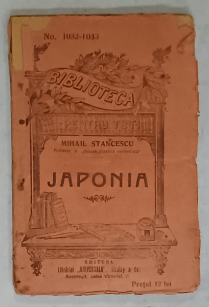 JAPONIA de MIHAIL STANCESCU , EDITIE INTERBELICA