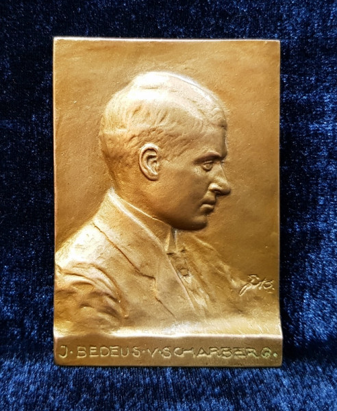 Josef Bedeus von Scharberg (1783-1858, Sibiu) Placheta din bronz