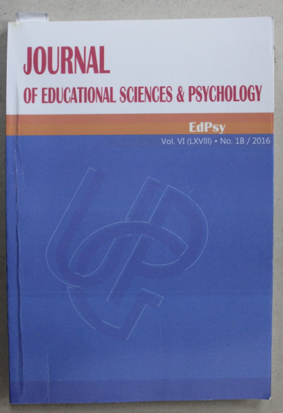 JOURNAL OF EDUCATIONAL SCIENCES and PSYCHOLOGY , NO. 1 B / 2016