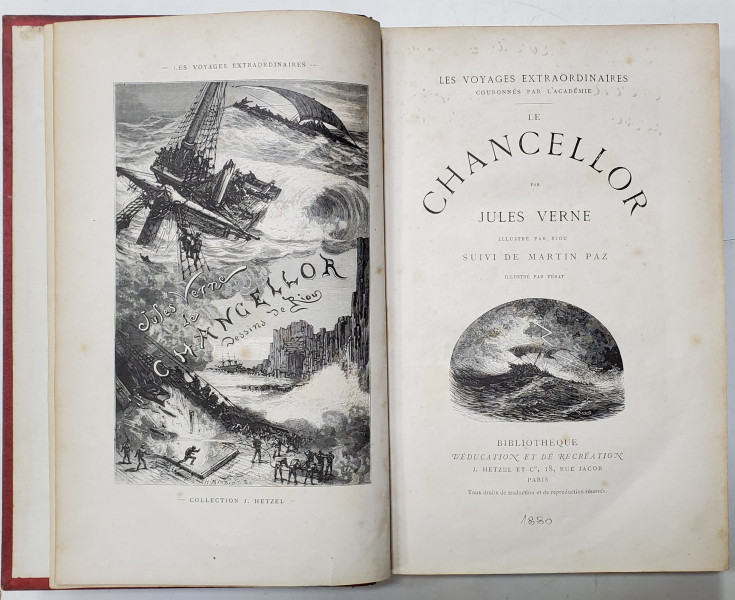 Jules Verne, Le Chancellor / Le Docteur OX - Hetzel, Paris, 1880