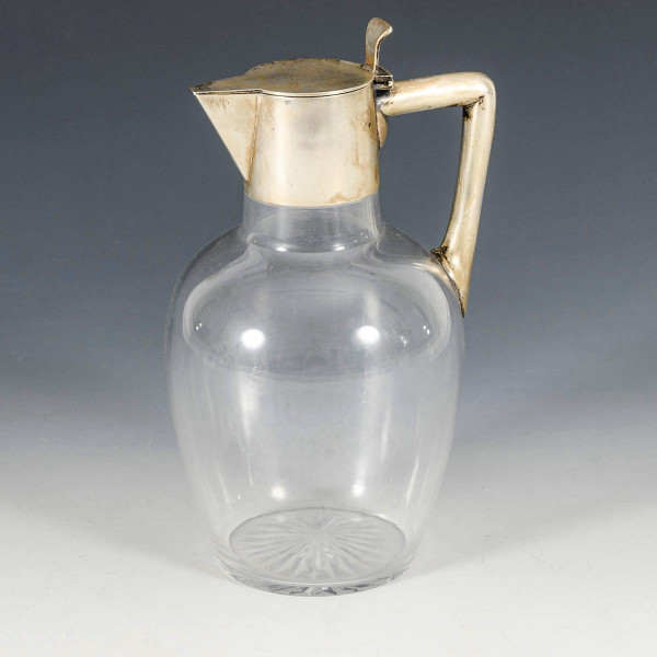 Koch und Bergfeld, Bremen, Carafa din sticla cu montura din argint, Secol 20