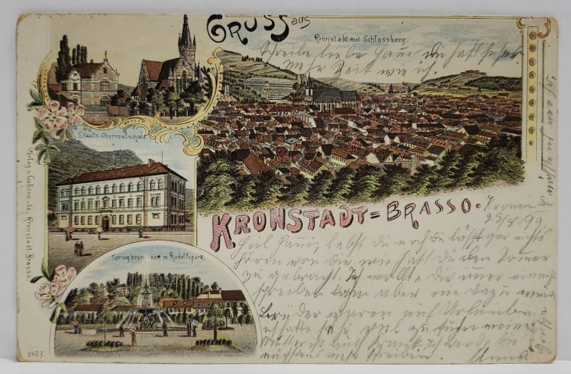 KRONSTADT - BRASSO - BRASOV , VEDERE GENERALA , CROMOLITOGRAFIE , CARTE POSTALA , CLASICA