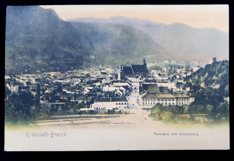 Kronstadt - Brasso, Panorama vom Schlossberg - Carte postala ilustrata