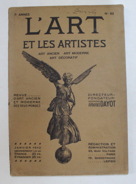 L 'ART ET LES ARTISTES - REVUE D ' ART ANCIEN ET MODERNE , 7 e ANNEE , NO. 82 , JANVIER 1912