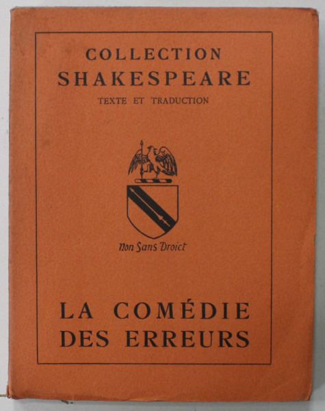 LA COMEDIE DES ERREURS par WILLIAM SHAKESPEARE , 1949