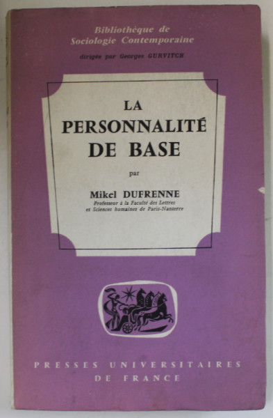 LA PERSONNALITE DE BASE par MIKEL DUFRENNE , 1966