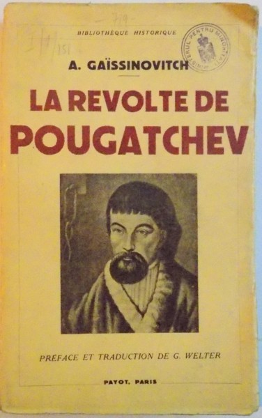 LA REVOLTE DE POUGATCHEV par A. GAISSINOVITCH  1938