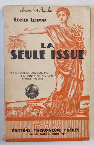 LA SEULE ISSUE par LUCIEN LEHMAN , 1930