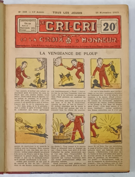 LE CRI - CRI ET LA CROIX D ' HONNEUR , REVISTA FRANCEZA PENTRU COPII SI TINERET , COLEGAT DE 38 NUMERE , APARUTE IN PERIOADA  15 NOIEMBRIE 1923  -31 IULIE 1924
