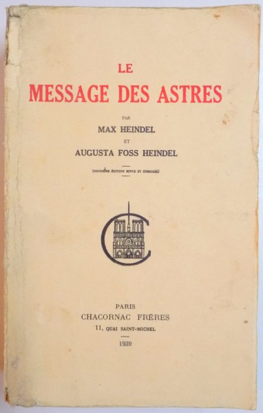 LE MESSAGE DES ASTRES par MAX HEINDEL , 1939