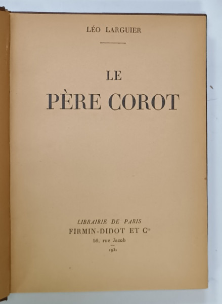LE PERE COROT par LEO LARGUIER , 1931