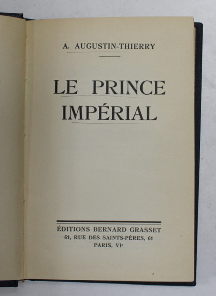 LE PRINCE IMPERIAL par A.AUGSUTIN - THIERRY , 1935