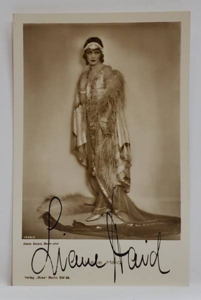 LIANE HAID , ACTRITA DE FILM AUSTRIACA , 1895-2000, FOTOGRAFIE CU AUTOGRAF , FORMAT CARTE POSTALA , INTERBELICA