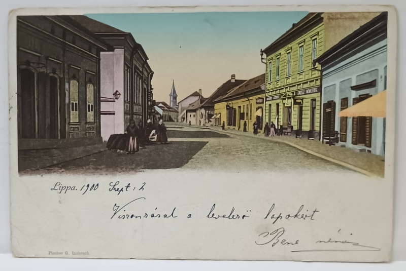 LIPOVA  (LIPPA  ) , ZONA ARAD, STRADA CENTRALA , CARTE POSTALA , CROMOLITOGRAFIE , CLASICA