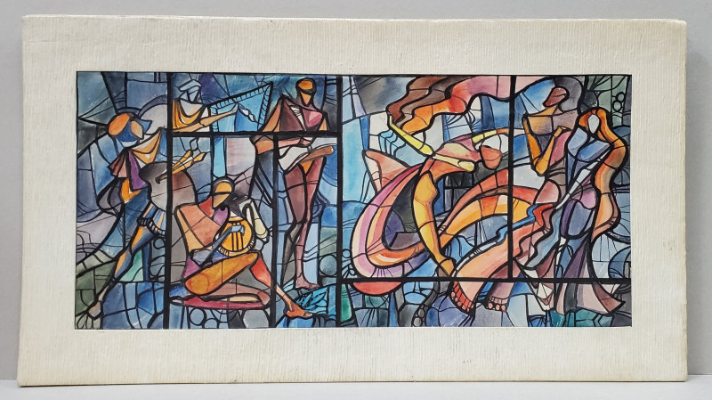 Lot de patru proiecte de vitralii - Nesemnat