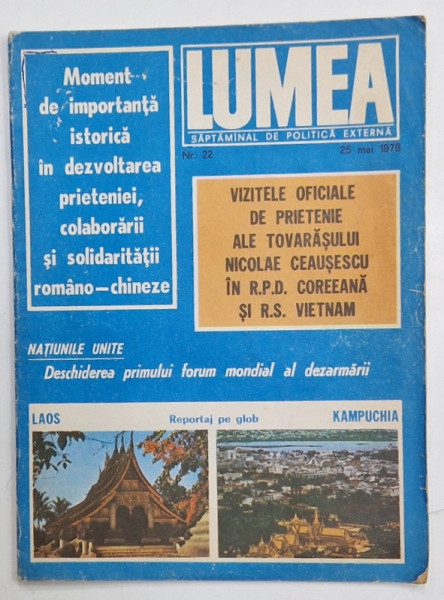 LUMEA , SAPTAMANAL DE POLITICA EXTERNA , NR. 22 , 1978