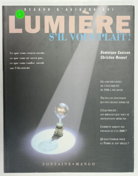 LUMIERE S'IL VOUS PLAIT ! par DOMINIQUE GAUSSEN et CHRISTINE MONNET , 1996