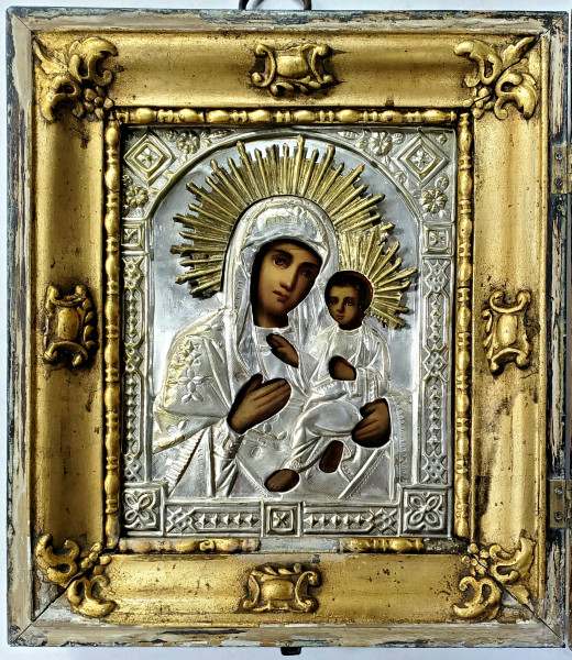Maica Domnului cu Pruncul, Icoana cu Ferecatura, Rusia, cca. 1900