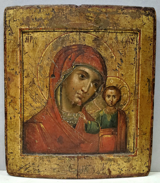 Maica Domnului cu Pruncul, Kazanskaya, Icoana Scoala Rusa, Secol XIX