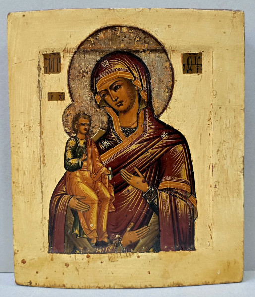 Maica Domnului cu Pruncul 'TRICHEROUSA', Icoana Scoala Rusa, Secol XIX