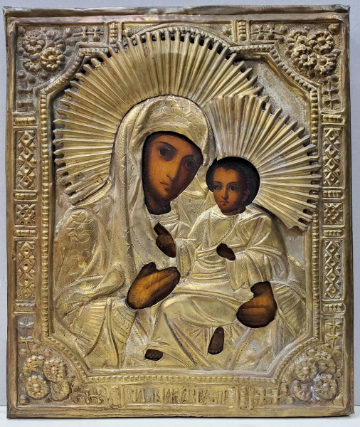 Maica Domnului din Tikhvin, Icoana cu Ferecatura din Alama, cca. 1900