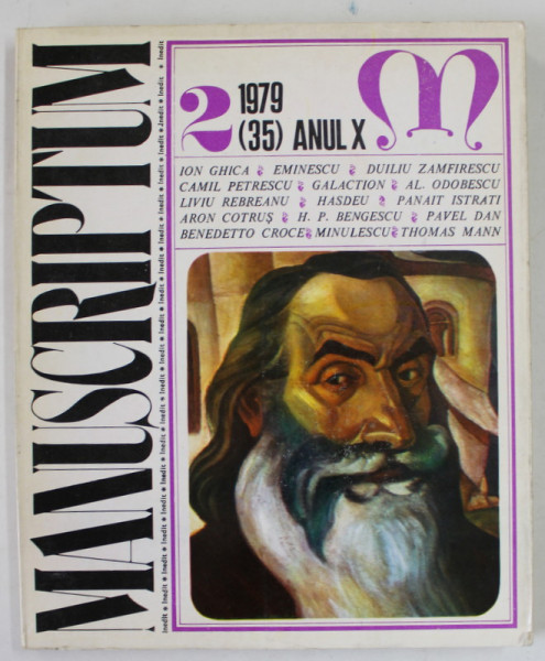 MANUSCRIPTUM , REVISTA TRIMESTRIALA EDITATA DE MUZEUL LITERATURII ROMANE , ANUL X  , NR. 2 , 1979