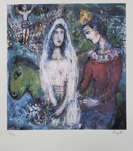 Marc Chagall (1887-1985) - Mireasa cu Pierrot