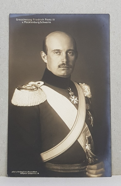 MARELE DUCE FRIEDRICH FRANZ IV von MECKLENBURG -  SCHWERIN , CARTE POSTALA ILUSTRATA , MONOCROMA, NECIRCULATA , PERIOADA INTERBELICA