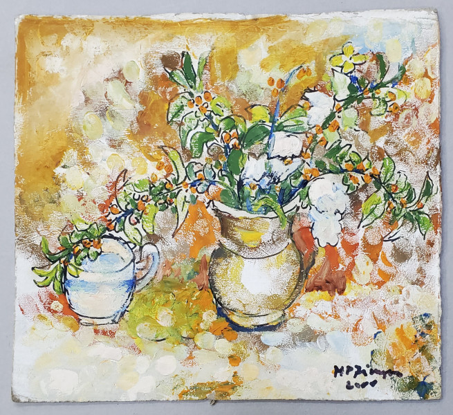 Maria Proca Jinga (1928- 2015) - Natura moarta cu cana si vaza