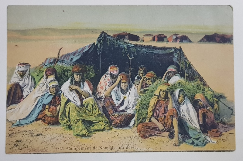 MAROC , TABARA UNOR NOMAZI IN DESERT , CARTE POSTALA , 1927