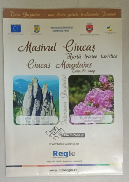 MASIVUL CIUCAS , HARTA TRASEE TURISTICE / CIUCAS MOUNTAINS , TOURIST MAP , 2013