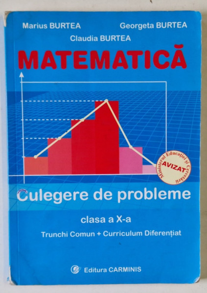 MATEMATICA, CULEGERE DE PROBLEME CLASA A X- A, TRUNCHI COMUN SI CURRICULUM DIFERENTIAT de MARIUS BURTEA, GEORGETA BURTEA, CLAUDIA BURTEA, 2005