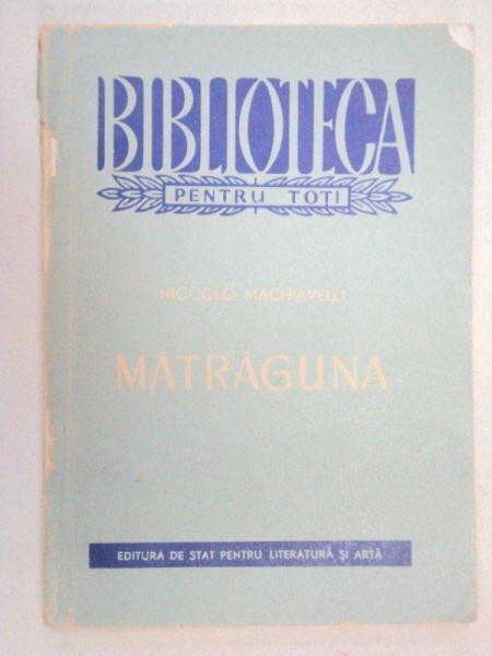 MATRAGUNA-NICCOLO MACHIAVELLI  1958