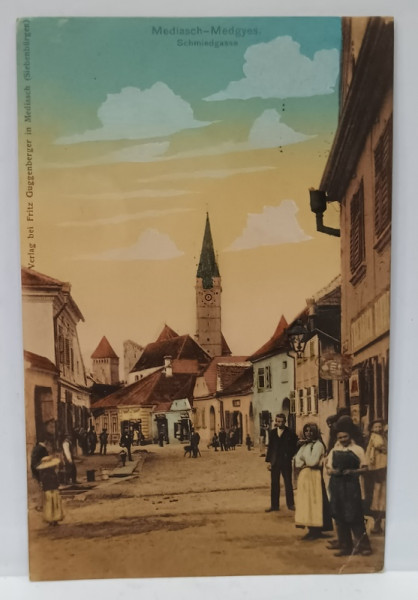 MEDIAS , STRADA  (SCHMIEDGASSE  ) , CARTE POSTALA ILUSTRATA , 1909