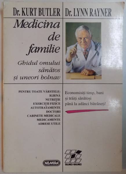 MEDICINA DE FAMILIE de Dr. KURT BUTLER , Dr. LYNN RAYNER , 1996