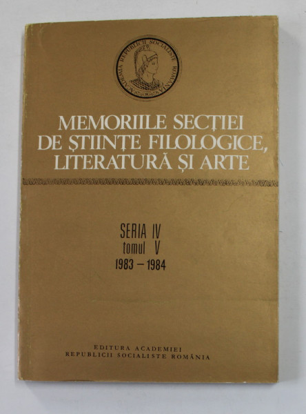 MEMORIILE SECTIEI DE STIINTE  ISTORICE  , SERIA IV , TOMUL V , 1980