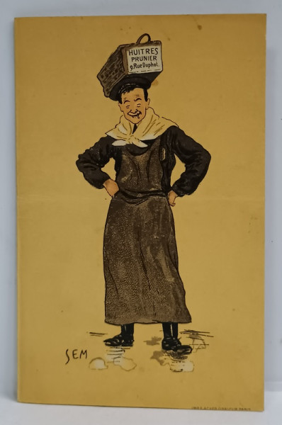 MENIUL RESTAURANTULUI ' HUITRES PRUNIER ' , PARIS , INCEPUT DE SECOL XX