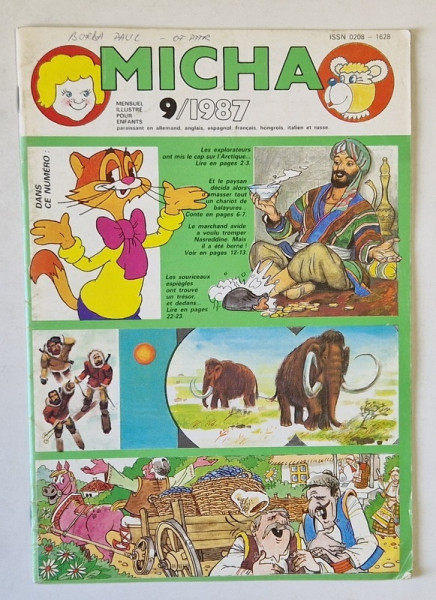 MICHA , MENSUEL ILLUSTRE POUR ENFANTS , no. 9 / 1987