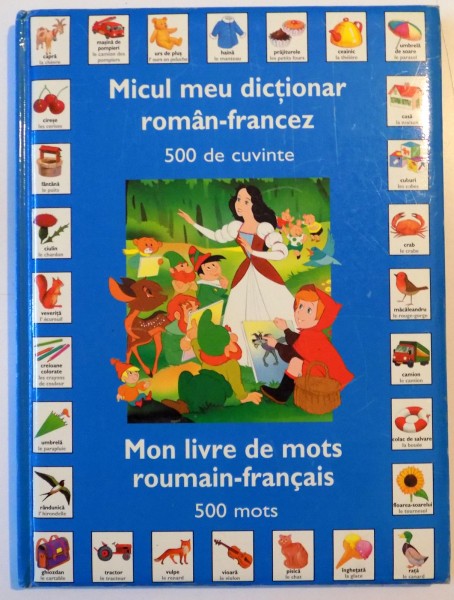 MICUL MEU DICTIONAR ROMAN - FRANCEZ , 500 DE CUVINTE , ILUSTRATII DE VAN GOOL , 2010 * COTOR LIPIT CU SCOTCH