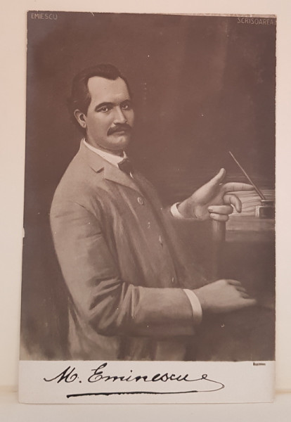 MIHAI EMINESCU , REPRODUCERE DUPA PICTURA , CARTE POSTALA , INTERBELICA