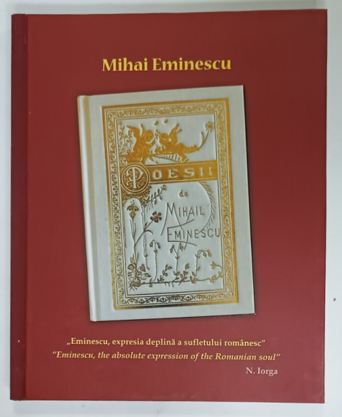 MIHAI  EMINESCU , VOIEVODUL LIMBII SI CULTURII ROMANE , ALBUM FILATELIC , TEXT IN ROMANA SI ENGLEZA , ANII '2000, LIPSA  TIMBRE !