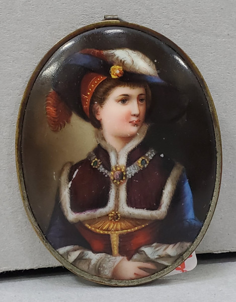 Miniatura din portelan, pictata manual, Sfarsit de Sexol XIX