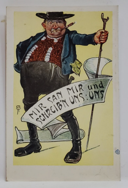 MIR SAN MIR UND SCHREIB'N UNS : UNS , CARICATURA GERMANA , CARTE POSTALA , CLASICA