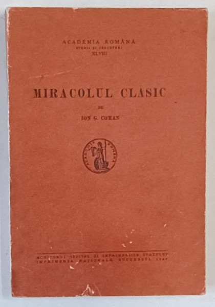 MIRACOLUL CLASIC de ION G. COMAN , 1940