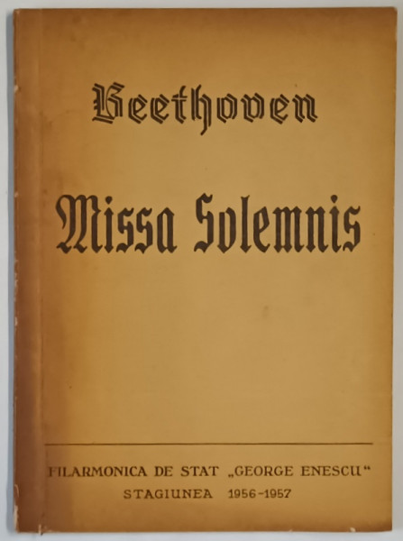 MISSA SOLEMNIS de LUDWIG VON BEETHOVEN , 1957