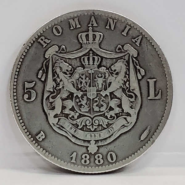 Moneda 5 LEI 1880