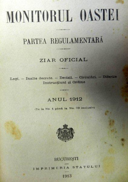 MONITORUL OASTEI 1912 -PARTEA REGULAMENTARA 