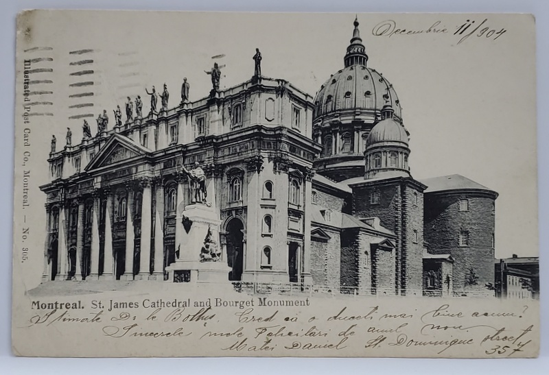 MONTREAL - ST. JAMES CATHEDRAL AND BOURGET MONUMENT , CARTE POSTALA , CLASICA