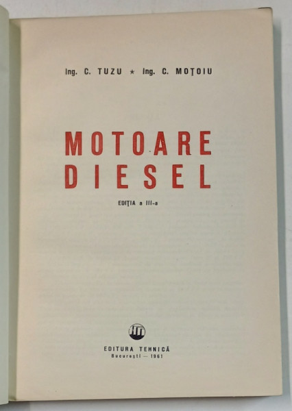 MOTOARE DIESEL de C. TUZU si C. MOTOIU , 1961